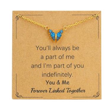 Imagem de SOPIFY Colar feminino com pedra do mês de nascimento de borboleta, dourado, delicado para mãe, filha, irmã, avó, neta, amigas, melhores presentes de pedra do mês de nascimento, Adjustable, Cobre, Sem