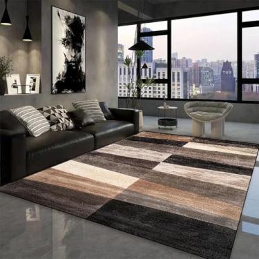 Imagem de Tapete geométrico moderno para sala de estar, sofá, mesas de centro, decoração de quarto, tapete lavável, cabeceira, tapetes de pelúcia (180 x 280 cm) / JH064-Flannel-11)