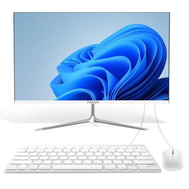 Imagem de Computador Desktop All-in-One de 61 cm, Computador Desktop Quad-Core N95 com Câmera, 8G Ram 512G SSD IPS HD Display, WiFi BT para Entretenimento Doméstico, Negócios, Escritório, Preto