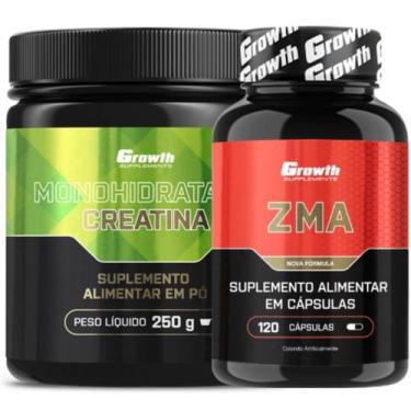 Imagem de Creatina Pura 250g Monohidratada + Zma 120 Caps Growth
