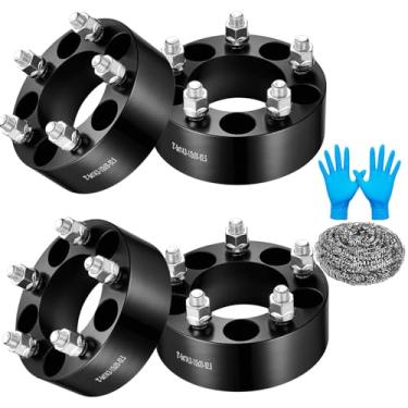 Imagem de SYKRSS Espaçadores de roda 5 x 114,3 mm compatíveis com Je-ep Wrangler JK Fo-rd Galaxie 500 Lincoln Aviator Town Car, furo de 82,5 mm e adaptadores de roda de 5 terminais 1/2 x 20 pinos e 5 x 4,5