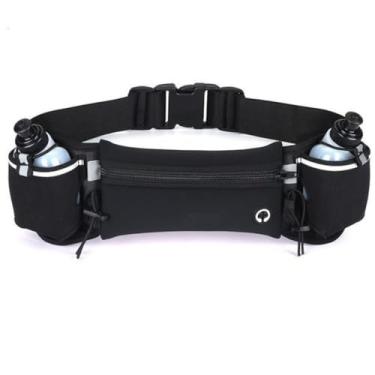 Imagem de Cinto Hidratação Corrida Pochete Com 2 Garrafas Porta Celular Running Cinto De Hidratação Corrida Com 2 Garrafas 175ml cada
