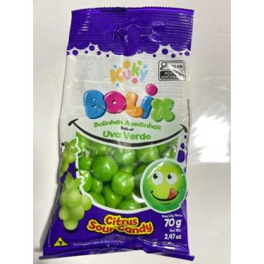 Imagem de Kit com 5 Bala de Goma Bolix Azedinho Sabor Uva Verde 70g - kuky