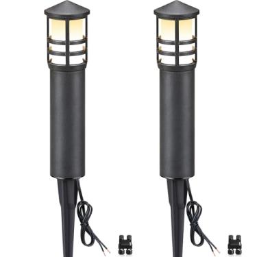 Imagem de SUNVIE Luzes De Caminho Baixa Tensão 3 W Com Fio Led Para Iluminação Paisagem 3000 K, Poste Alumínio Branco Quente Passarela, Quintal, Jardim, Pacote 2