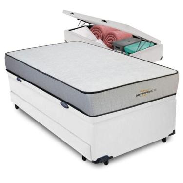 Imagem de Bicama Baú + Colchão Orthopedic D33 V-tech Solteiro, Branco