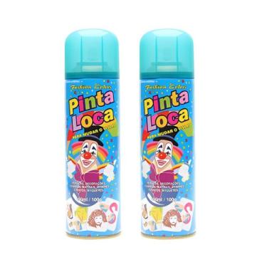 Imagem de Cabelo Maluco Kit 2 Tintas Spray Pinta Loca Azul Flash 150ml - Aspa
