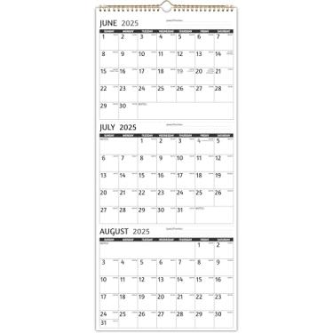 Imagem de Calendário de parede 2025-2026 - calendário de 3 meses vertical 2025-2026, junho de 2025 - setembro de 2026, calendário de parede de 3 meses, 28 x 66 polegadas, calendário 2025 com impressão grande