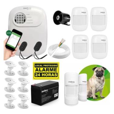 Imagem de Kit Alarme Completo Intelbras C/6 Sensor Sem Fio E Suportes