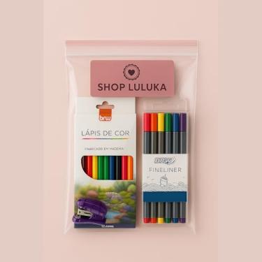 Imagem de Kit Escolar Criativo 3 em 1 – Lápis de Cor, Canetinhas, Grampeador Fofo