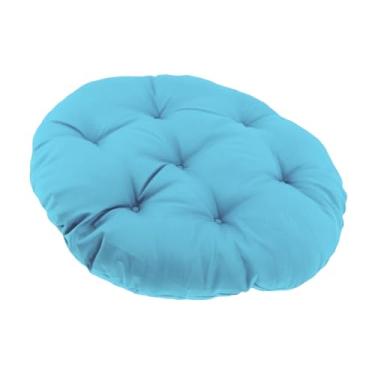 Imagem de Bothyi Almofada para cadeira suspensa em formato de ovo, almofada para cadeira de balanço, decorativa portátil para assento de rede, cesta suspensa, piso de, Azul Claro