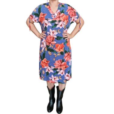 Imagem de Vestido Raio de Luz Estampa Floral MC Plus Size