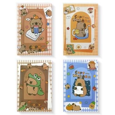 Imagem de Geluode Capybara Notebooks, A5 Size 4 Packs in 4 Designs 5.3" x 8.1" Cute NotePad Diary for Birthday Gifts Stocking Stuffers Office Business School Kids Students Rewards