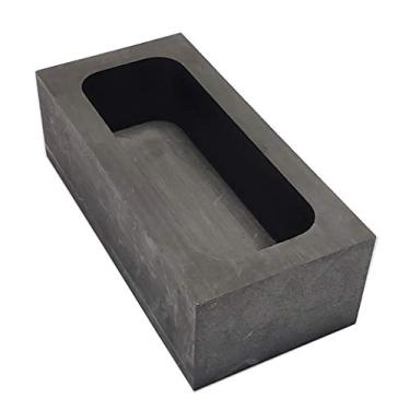 Imagem de LLF Cadinho de molde de lingote de grafite dourado prateado para refinação de fundição (125 x 60 x 40 mm (2 kg de ouro/1,1 kg de prata))