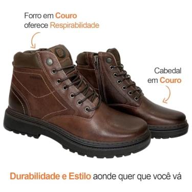 Imagem de Coturno Bota Masculino Freeway Jack 03 Rústico Zíper Lateral Couro Confortável Moderno Versátil