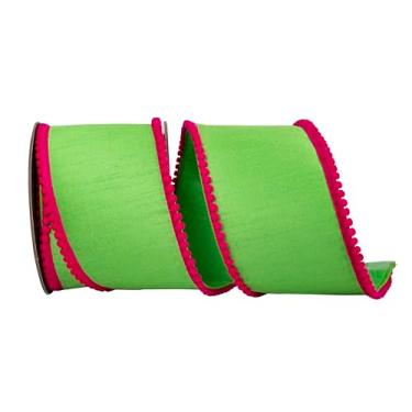 Imagem de Reliant Ribbon Pom Mini Trimming Dupioni Deluxe fita de borda com fio, cítrico/fúcsia