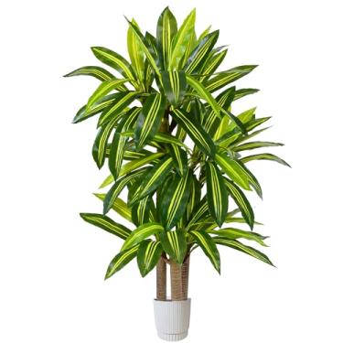Imagem de Warmplants Árvore artificial Dracaena de 1,5 m, planta falsa de mandioca com plantador...