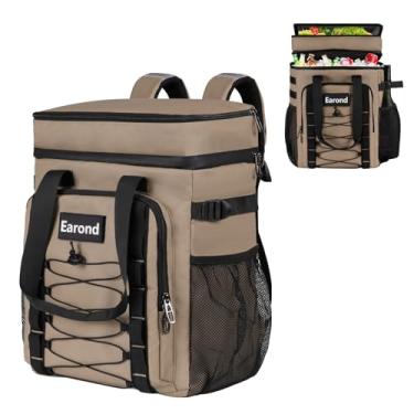 Imagem de Mochila térmica térmica de 25 L com zíper impermeável e design de vários compartimentos, lancheira à prova de vazamento para praia, acampamento, escritório - Mochila térmica espaçosa e leve para