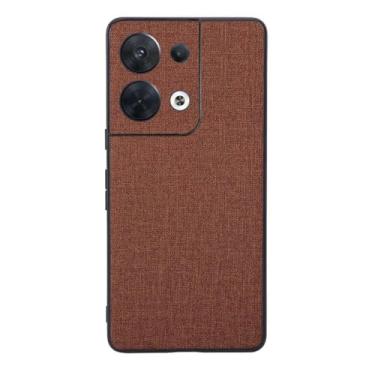 Imagem de Capas Compatível com OPPO Reno 8,Design de padrão de tela,Pproteção completa de 360°,Pplástico macio,Proteção contra queda-Brown