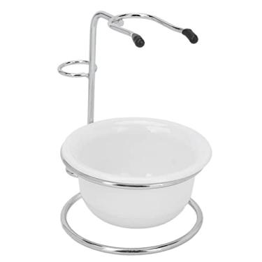 Imagem de Stand de barbear conjunto de tigela profissional de barbear tigela de sabão kit de suporte de segurança do escova de arruela para homens