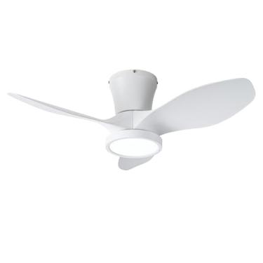 Imagem de ocioc Ventilador de teto silencioso com luz LED motor CC 81.3 cm grande volume de ar controle remoto branco