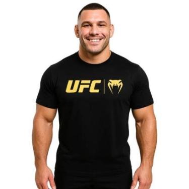 Imagem de Camiseta Esportiva Masculina Venum UFC Classic Preto e Dourado Original Jiu Jitsu Treino Academia-Unissex