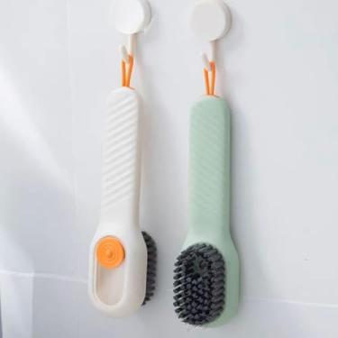 Imagem de Escova De Limpeza Dispenser Lava Louça Multiuso Universal Com Reservatório De Detergente