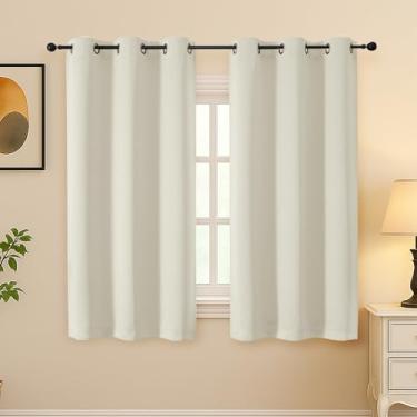 Imagem de Simplebrand Cortinas naturais para quarto de 153 cm de comprimento, conjunto de 2 painéis, cortinas com isolamento térmico para quarto de bebê, cortinas lisas e macias para tratamento de janela, L101