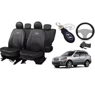 Imagem de Jogo Capas de Couro Hyundai Santa Fe 2002 + Capa de Volante + Chaveiro