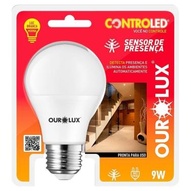 Imagem de Lampada Inteligente Ourolux Controled Sensor De Presenca 9W 2,7K