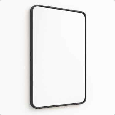Imagem de Espelho Retangular 110x50 Moldura Alumínio  Design Retrô para Banheiro