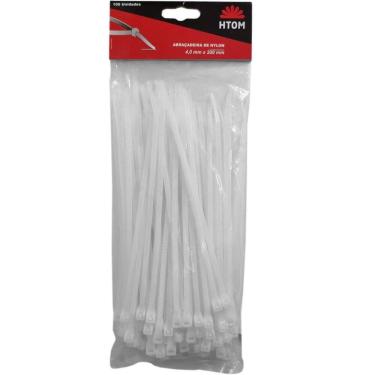Imagem de Kit 100 Abraçadeiras Nylon Branca 4Mm X 200Mm Enforca Gato