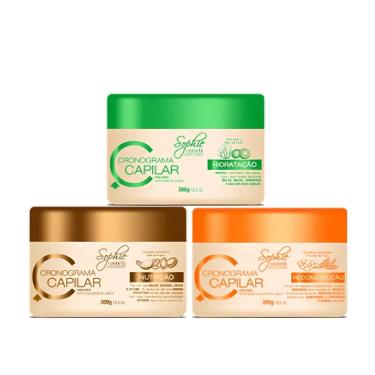 Imagem de Kit Cronograma Reconstrução + Hidratação + Nutrição 300g Sophie Cosmetic