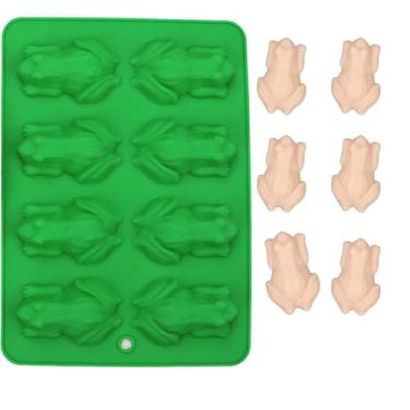 Imagem de Conjunto de moldes de chocolate sapo - moldes de silicone de 8 cavidades com formas realistas de sapo, grau alimentício para guloseimas de festa, artesanato educacional e presentes DIY - pacote com 2