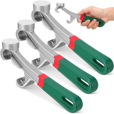 Imagem de Leriton Pacote com 3 ferramentas de abridor de balde de 5 galões, chave de tampa de lata de tinta de alumínio resistente, 21 cm, cabo de borracha antiderrapante, removedor de balde durável para
