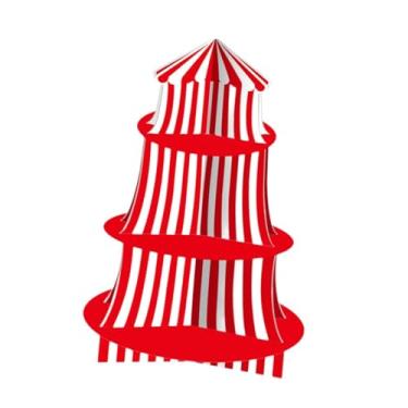 Imagem de Fenteer Carnival Cupcake Stand Servando Bandeja de Tabletop Creative Cake Holder Display para hotel de aniversário em casa e ornamento de clube, 3 Níveis