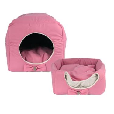 Imagem de Caminha Pet Toca Iglu 3 EM 1 Cama Para Cães e Gatos Com Almofada (TOCA LISA ROSA)