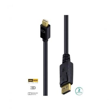 Imagem de Cabo Displayport X Mini Displayport Ultra Hd 60hz 2 Metros Dpmdp13-2
