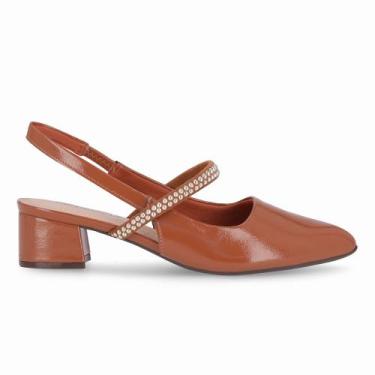 Imagem de Sapato Slingback Taci Salto Médio Ocre - Piccadilly, 37