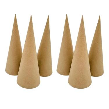 Imagem de Sclmgo 6 Cones de Papel Machê, Decorações para árvores de Natal, Acessórios para Festas, Faça Você Mesmo, Aberto para Artesanato, para Enfeitar, Chapéus de F