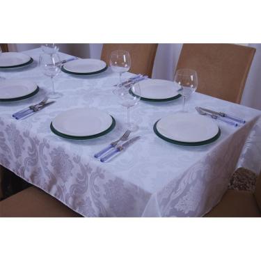 Imagem de Toalha de Mesa Quadrada Jacquard - 4 lugares - Branco