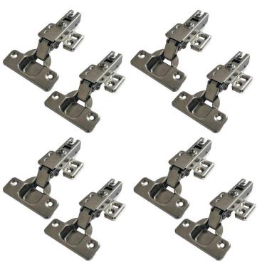 Imagem de Kit 8 Dobradiças 35Mm Retas Para Moveis Pistão Amortecedor