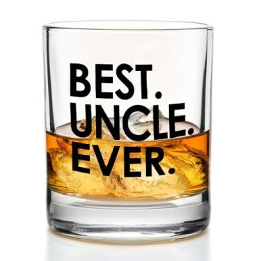 Imagem de Yomisex Copos de uísque Best Uncle Ever Gifts 283 g, presentes para tios da sobrinha sobrinho, copos de pedras antiquados para homens bebendo bourbon escocês coquetel licor vodka