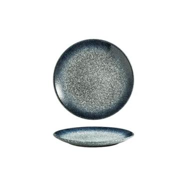 Imagem de Prato redondo de cerâmica de 30,5 cm para bife doméstico japonês minimalista - 8 pratos rasos [safira