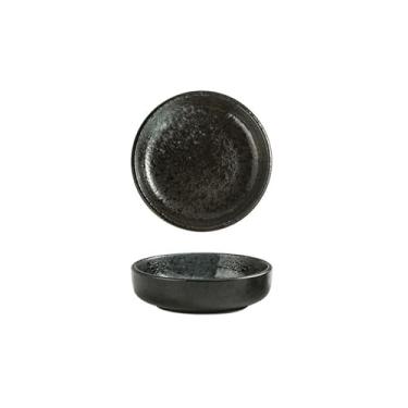 Imagem de Prato quadrado de cerâmica para temperos, personalidade doméstica japonesa, criatividade, lanche, prato redondo [preto Jane]