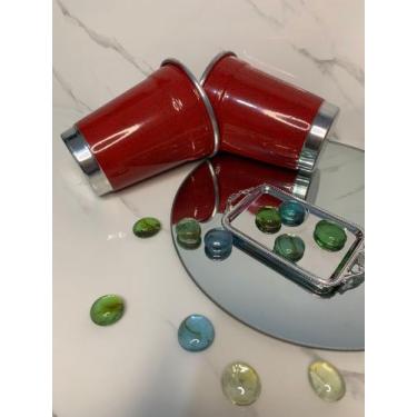 Imagem de Copo de alumínio colorido 300ml vermelho/ Preto/ Amarelo/ Roxo - Morai