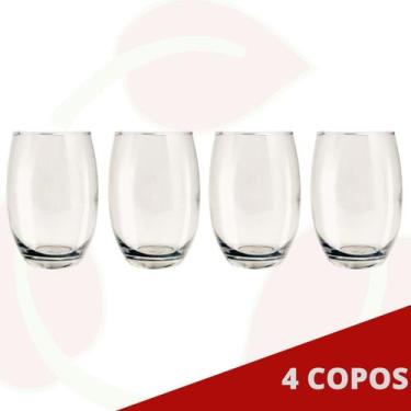 Imagem de Copo Vidro California 450ml Redondo Transparente Agua 4Un - PRATICASA,