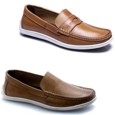 Imagem de Kit Premium de Mocassins em Couro para Pais Modernos - Augustus Calçad