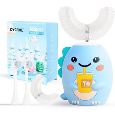 Imagem de Escova de dentes elétrica DYCROL Kids em forma de U com 4 cabeças de e