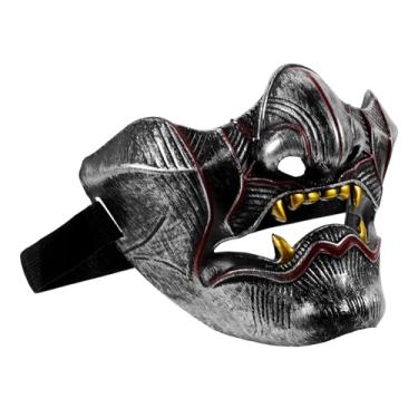 Imagem de Abaodam Máscara De Samurai Japonesa Meia Face Monstro Para Cosplay Demônio Acessórios Festa Halloween