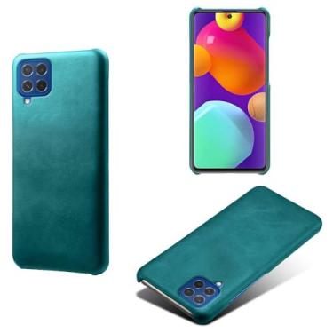 Imagem de Capa para Samsung Galaxy M62,Proteção contra quedas,Casca de volta de cor sólida simples,Design de couro de imitação de plástico-Green
